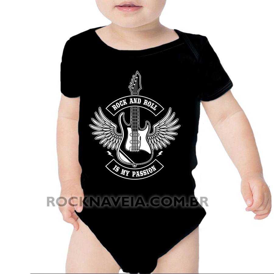 Body Infantil Rock N Roll Is My Passion Estamparia Rock Na Veia