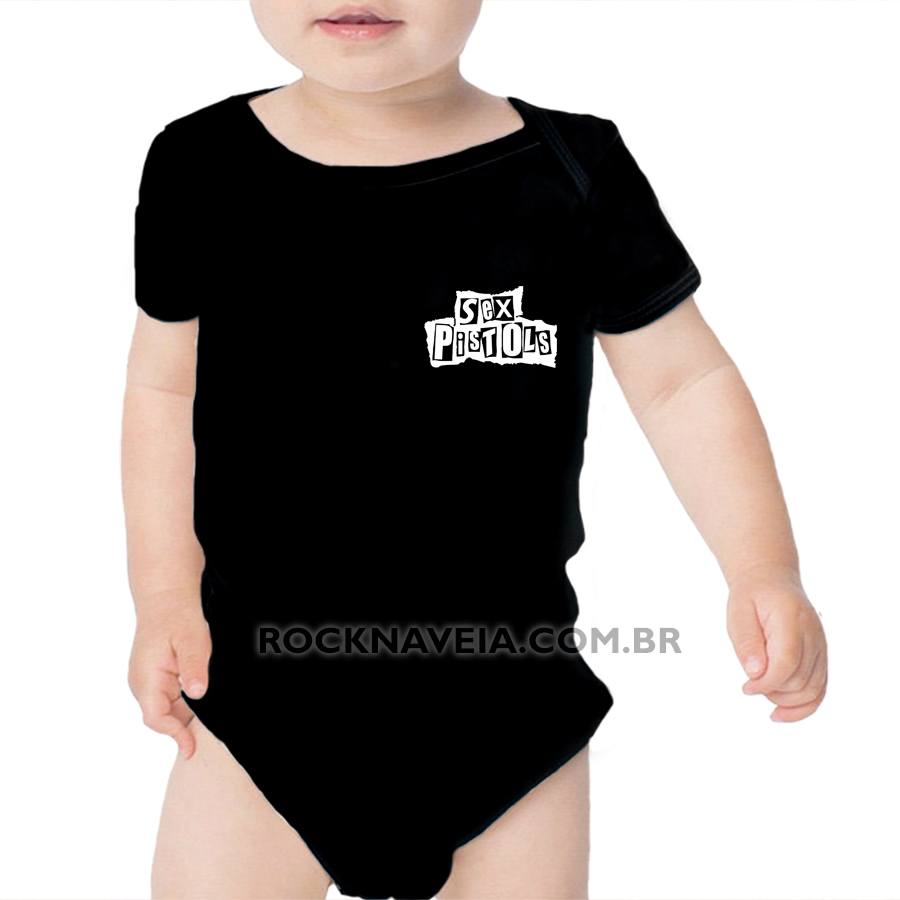 Body Infantil Sex Pistols S Mbolo Estamparia Rock Na Veia