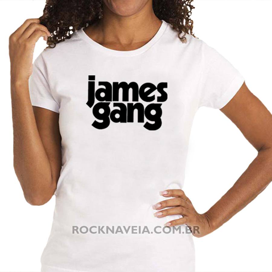 Camiseta Feminina Baby Look James Gang ESTAMPARIA ROCK NA VEIA