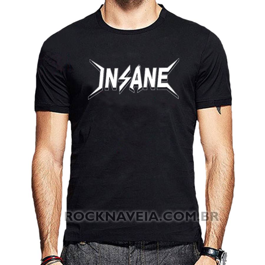 Camiseta Masculina Insane Estamparia Rock Na Veia