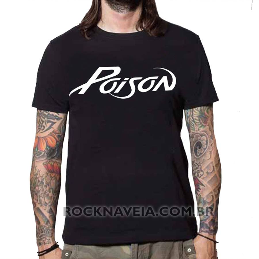 Camiseta Masculina Poison Estamparia Rock Na Veia