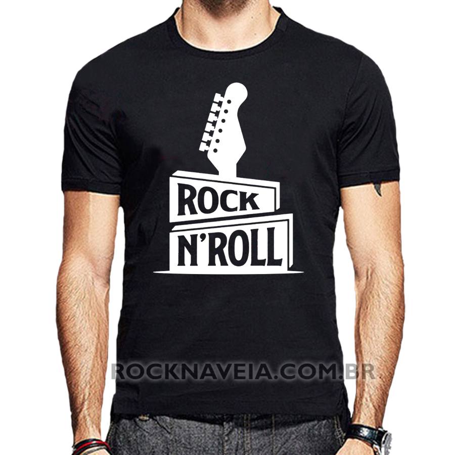 Camiseta Masculina Rock N Roll V31 ESTAMPARIA ROCK NA VEIA