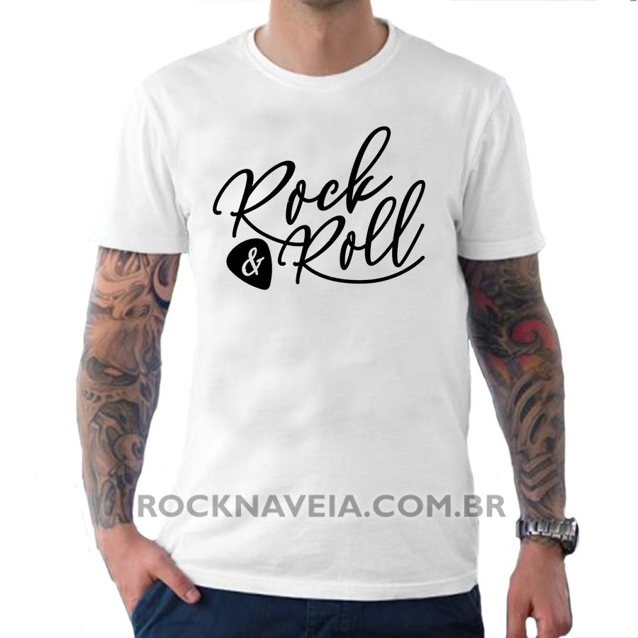 Camiseta Masculina Rock N Roll V72 ESTAMPARIA ROCK NA VEIA