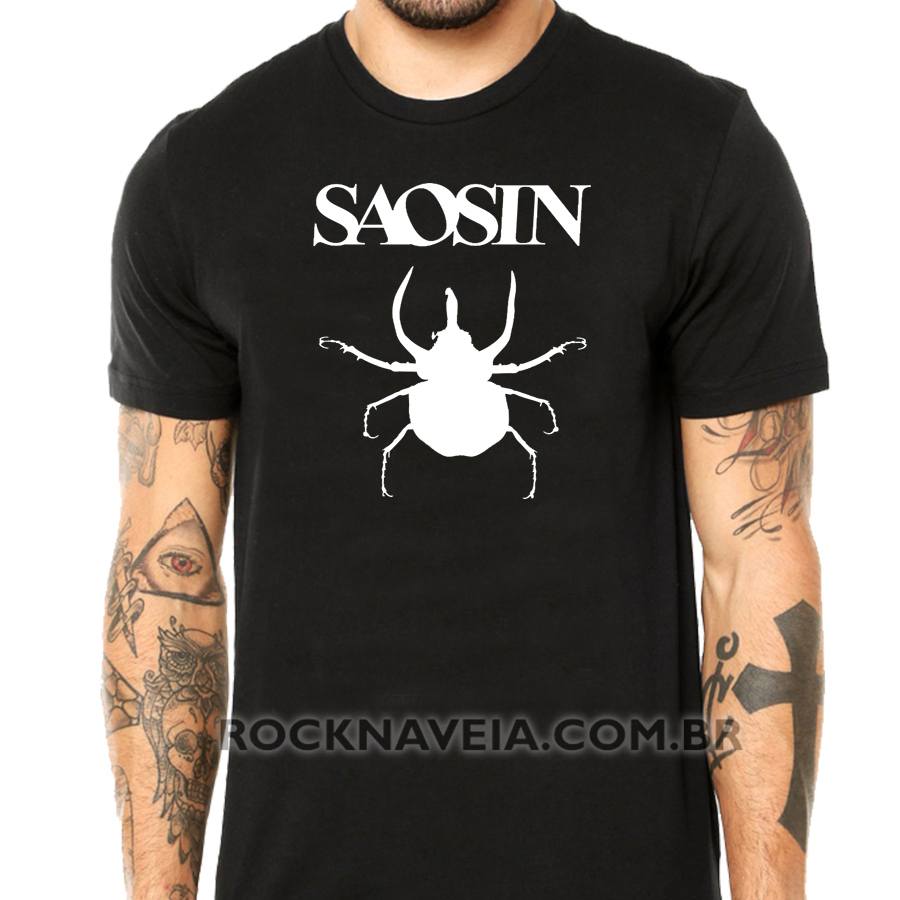 Camiseta Masculina Saosin ESTAMPARIA ROCK NA VEIA