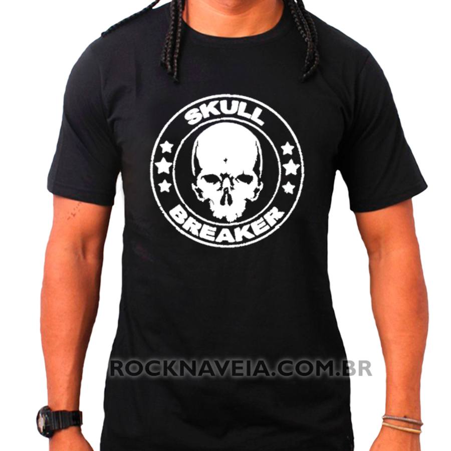 Camiseta Masculina Skullbreaker Estamparia Rock Na Veia