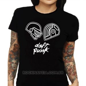 Camiseta feminina baby look Daft Punk