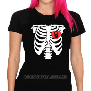 Camiseta Feminina Baby Look Eu amo Rock n’ Roll