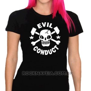 Camiseta feminina baby look evil conduct