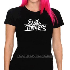Camiseta feminina baby look Evil Invaders