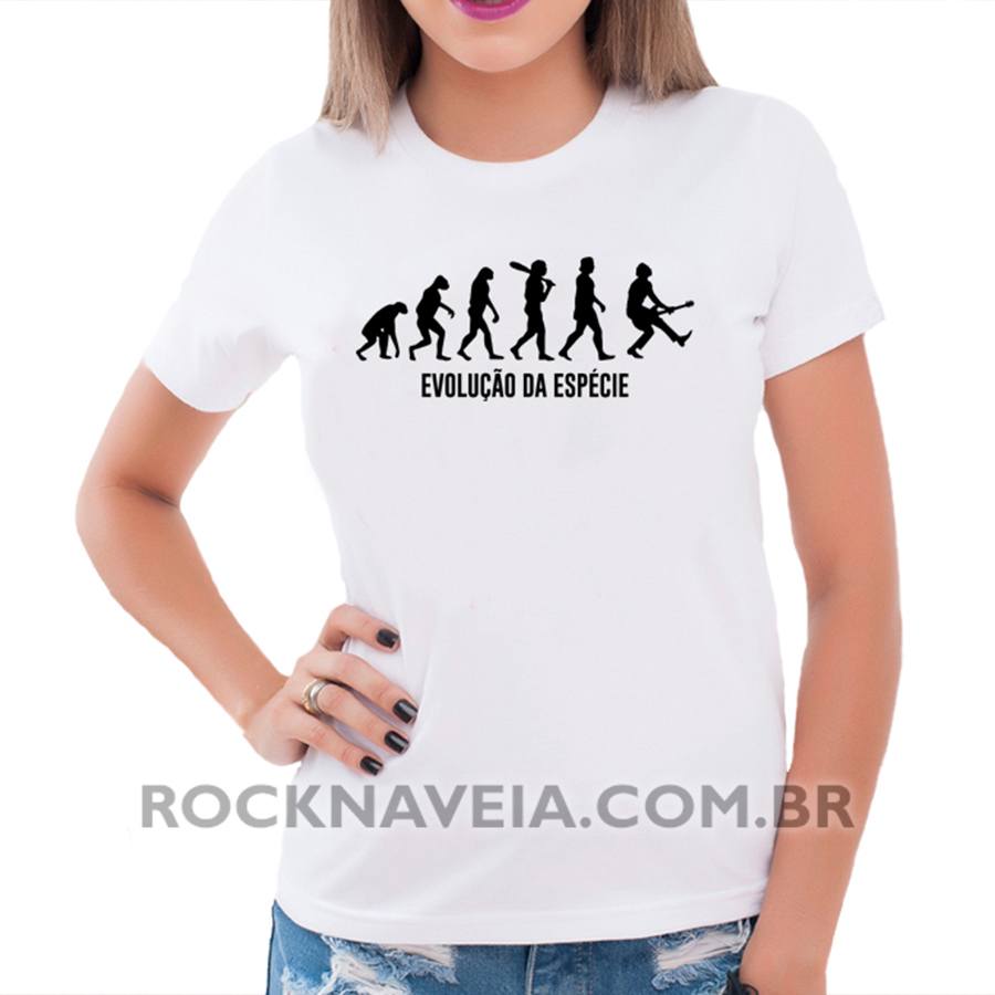 Camiseta Feminina Baby Look Evolução da Espécie - Imagem 2