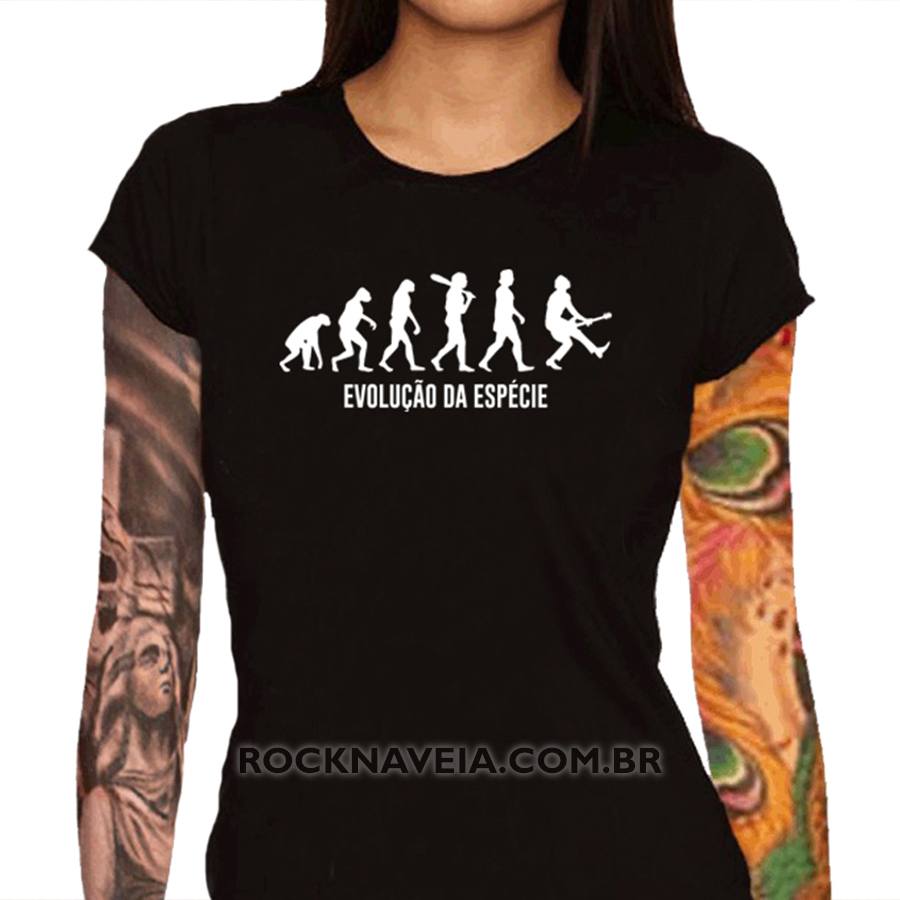 Camiseta Feminina Baby Look Evolução da Espécie