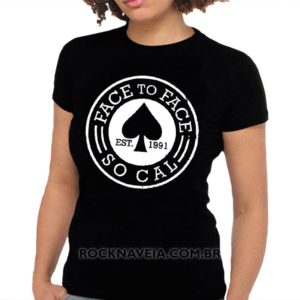 Camiseta feminina baby look Face To Face