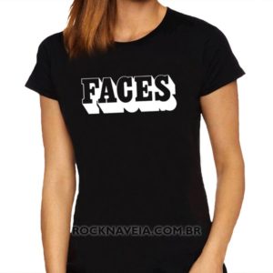 Camiseta Feminina Baby Look Faces