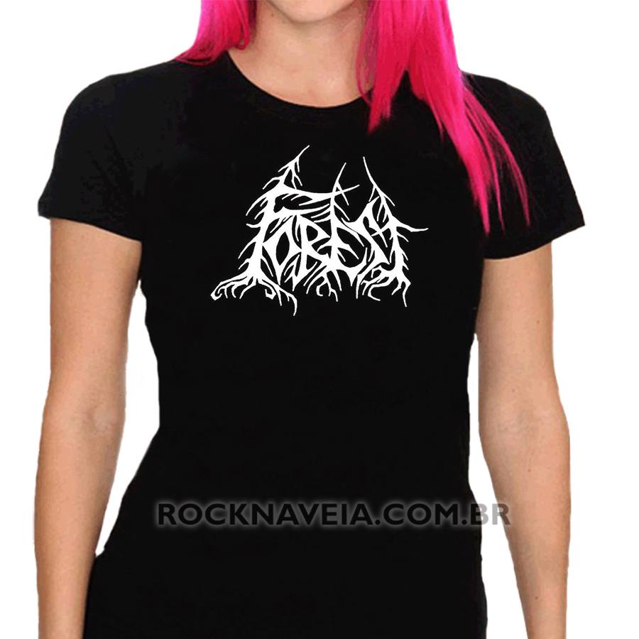 Camiseta feminina baby look forest