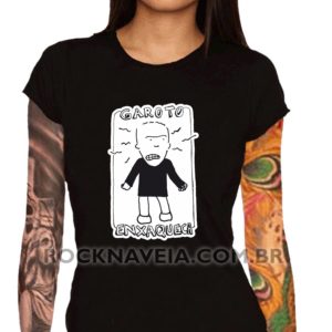 Camiseta feminina baby look Garoto enxaqueca