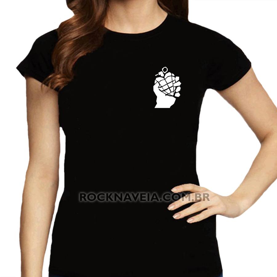 Camiseta Feminina Baby Look Green Day Símbolo