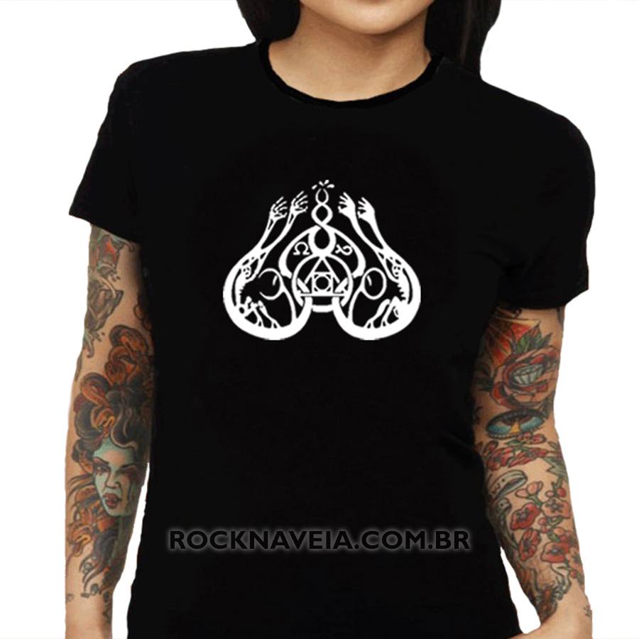 Camiseta Feminina Baby Look Gris