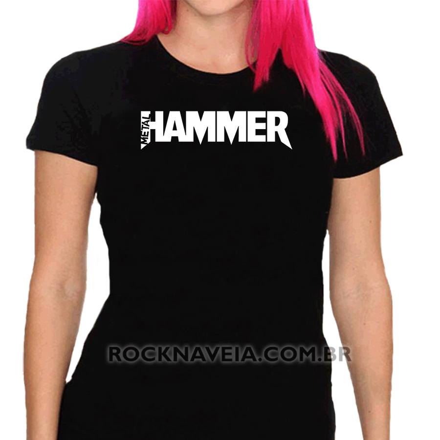 Camiseta feminina baby look Hammer