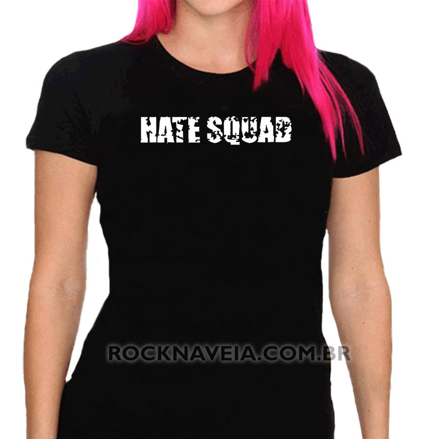 Camiseta feminina baby look Hate Squad