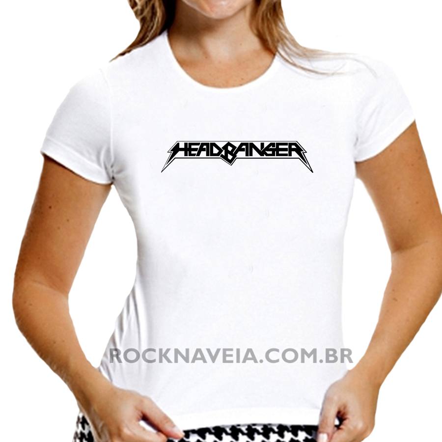 Camiseta feminina baby look Headbanger - Imagem 2