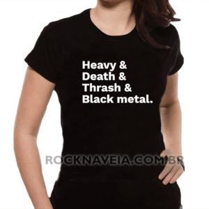 Camiseta Feminina Baby Look heavy metal death metal black metal
