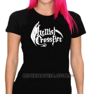 Camiseta feminina baby look Hellish Crossfire