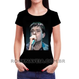 Camiseta Feminina Baby Look Ian Curtis Foto