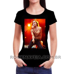 Camiseta Feminina Baby Look Iggy Pop Foto