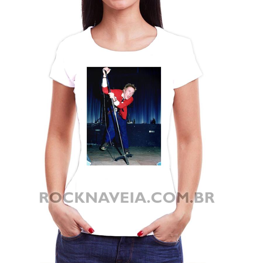 Camiseta Feminina Baby Look Johnny Rotten Foto - Imagem 2