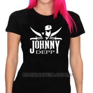 Camiseta feminina baby look Johnny Depp