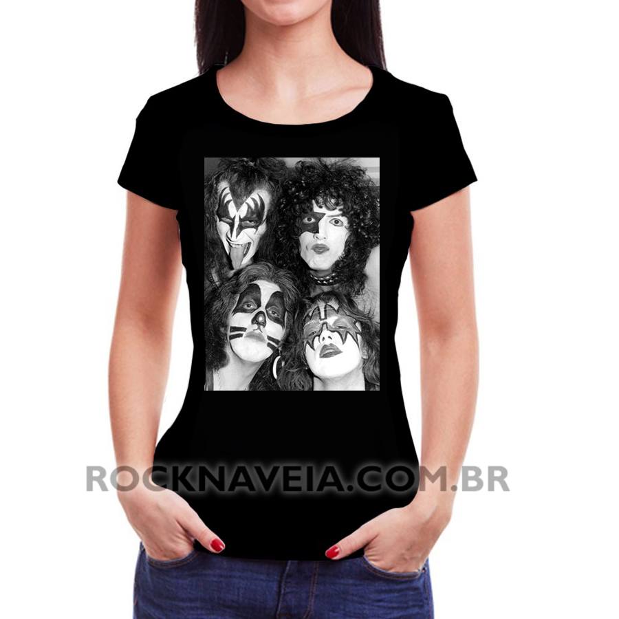 Camiseta Feminina Baby Look Kiss Foto 2