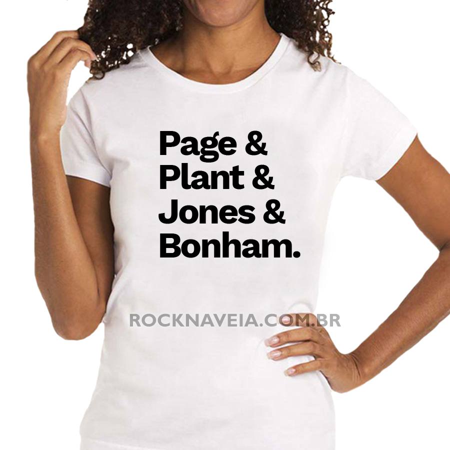 Camiseta Feminina Baby Look Led Zeppelin Nomes - Imagem 2