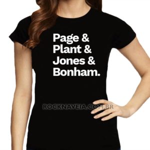 Camiseta Feminina Baby Look Led Zeppelin Nomes