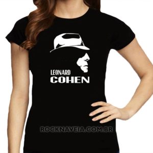 Camiseta Feminina Baby Look Leonard Cohen