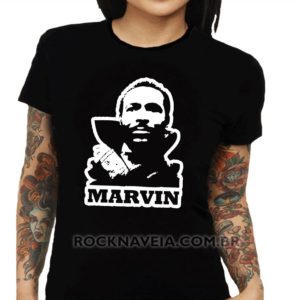 Camiseta feminina baby look marvin gaye