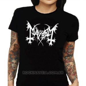 Camiseta feminina baby look Mayhem