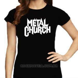 Camiseta feminina baby look Metal Church