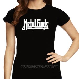 Camiseta Feminina Baby Look Metal Gods