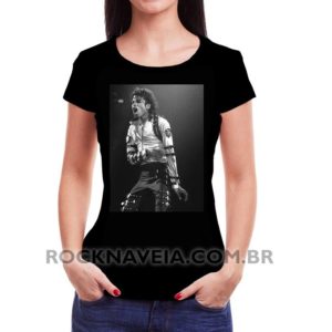 Camiseta Feminina Baby Look Michael Jackson Foto
