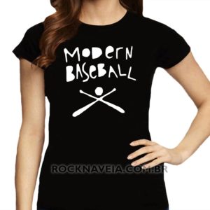 Camiseta feminina baby look modern baseball