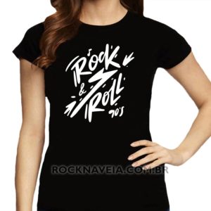 Camiseta feminina baby look Rock n' Roll V10