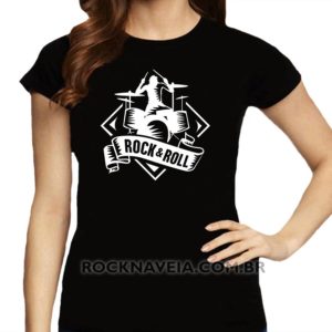 Camiseta feminina baby look Rock n' Roll V25