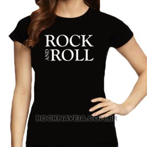 Camiseta feminina baby look Rock n' Roll V26