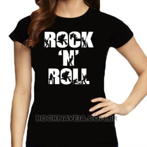 Camiseta feminina baby look Rock n' Roll V28