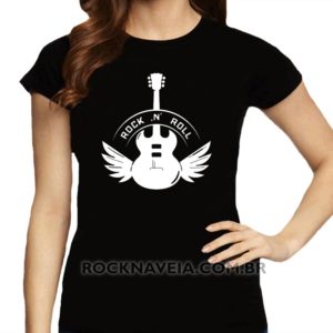 Camiseta feminina baby look Rock n' Roll V30
