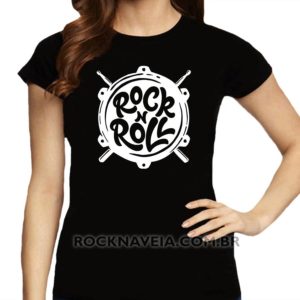 Camiseta feminina baby look Rock n' Roll V32