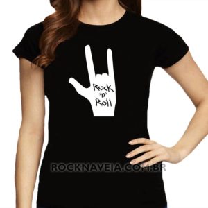 Camiseta feminina baby look Rock n' Roll V35