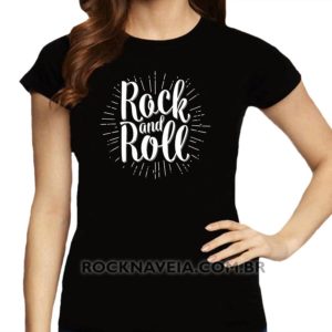 Camiseta feminina baby look Rock n' Roll V38