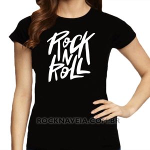 Camiseta feminina baby look Rock n' Roll V39