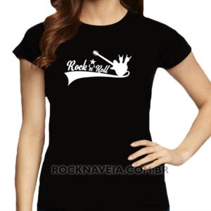 Camiseta feminina baby look Rock n' Roll V4